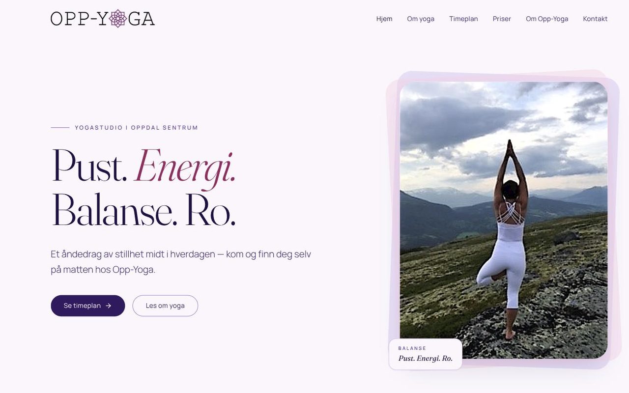 Opp-Yoga — Et yogastudio i Oppdal: timeplan, priser og timen du er påmeldt.